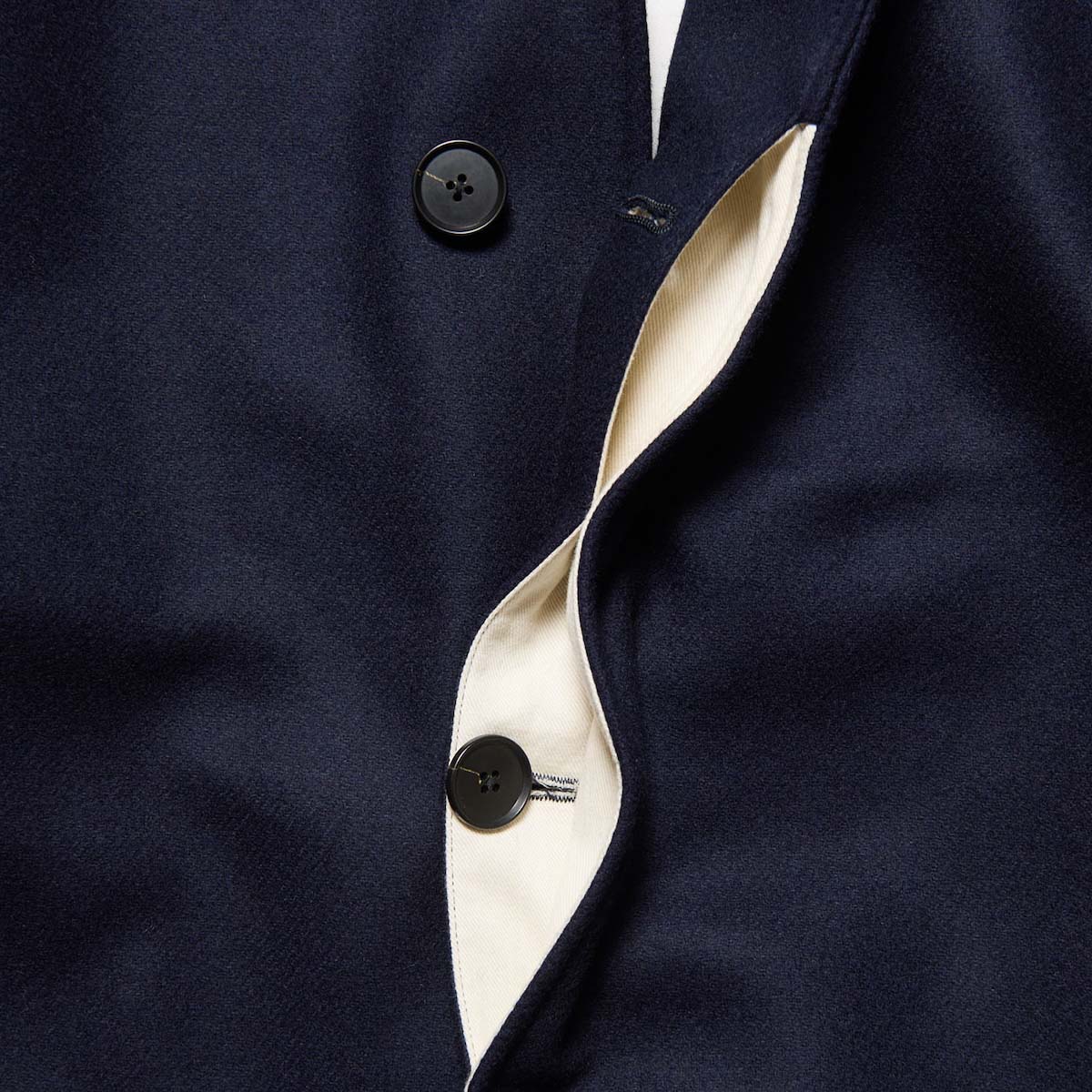 SOPHNET.  / WOOL MELTON SHORT OVERCOAT (Navy) ボタン